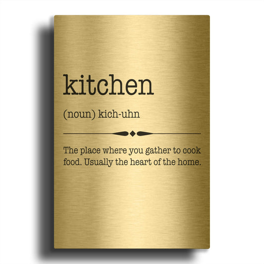 'Words Kitchen' By Jean Plout Gold Metal Wall Art