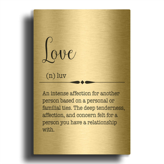 'Words Love' By Jean Plout Gold Metal Wall Art