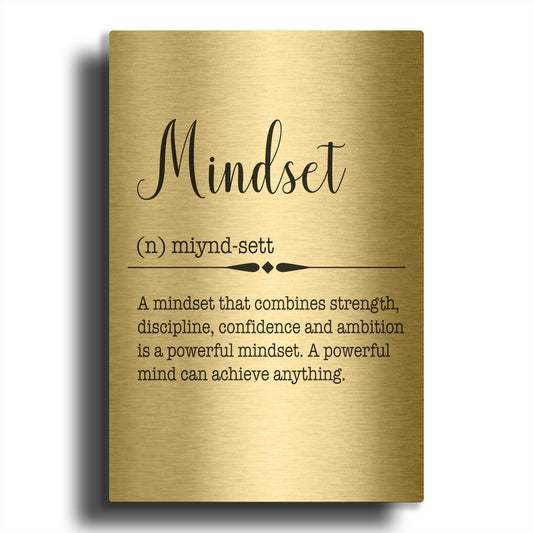 'Words Mindset' By Jean Plout Gold Metal Wall Art