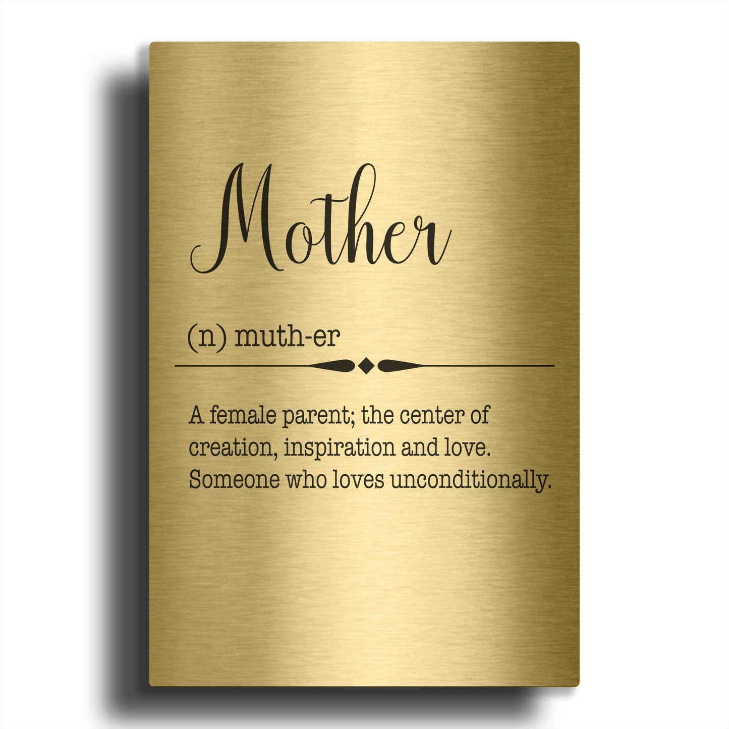 'Words Mother' By Jean Plout Gold Metal Wall Art