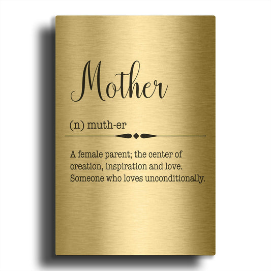 'Words Mother' By Jean Plout Gold Metal Wall Art