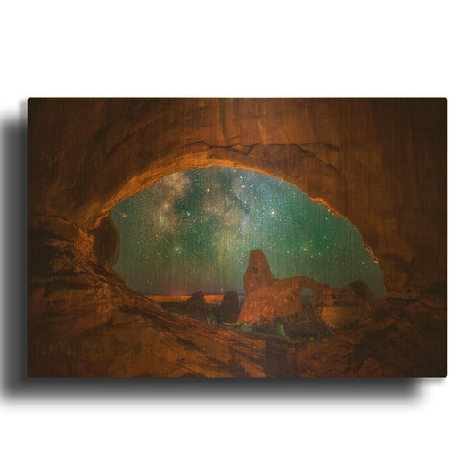 'Window to the Heavens11' By Darren White Gold Metal Wall Art