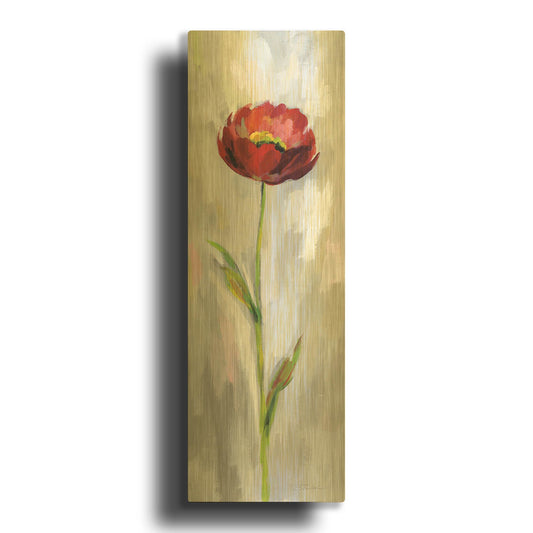 'Single Stem Flower II' By Silvia Vassileva Gold Metal Wall Art