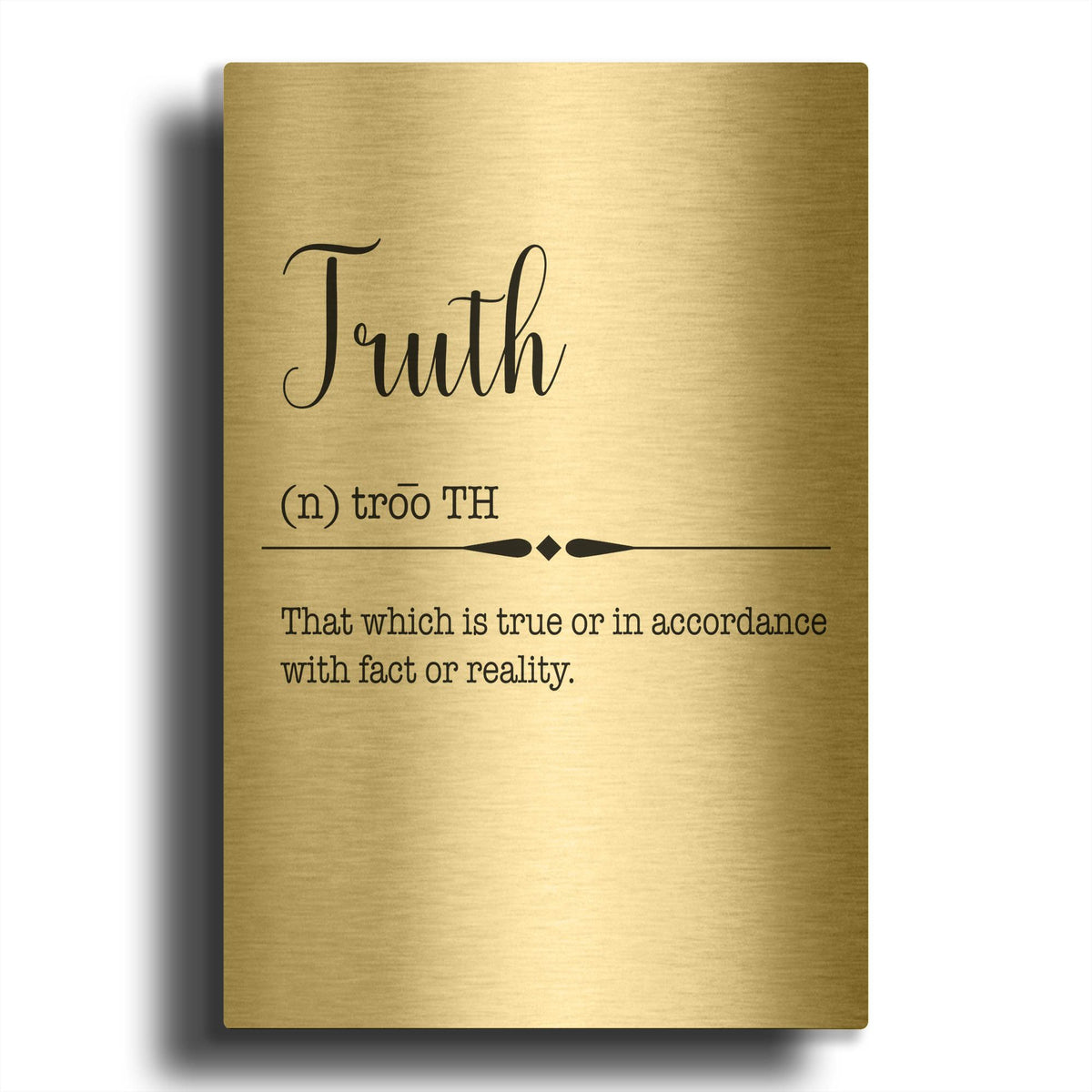 'Words Truth' By Jean Plout Gold Metal Wall Art