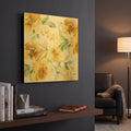 'Yellow Floral Bouquet A' By Jean Plout Gold Metal Wall Art