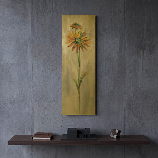 'Single Stem Flower III' By Silvia Vassileva Gold Metal Wall Art
