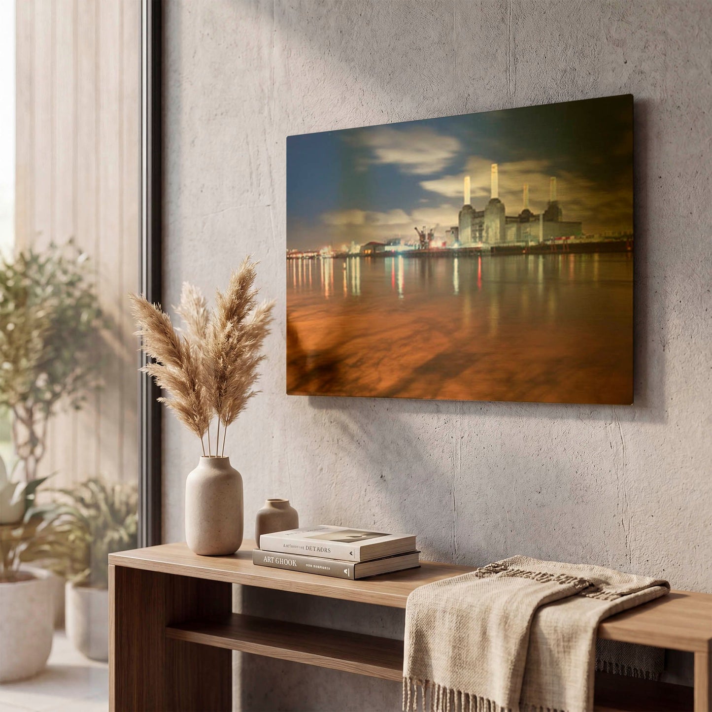'Battersea Power Station At Night II' By Mark A Paulda Gold Metal Wall Art
