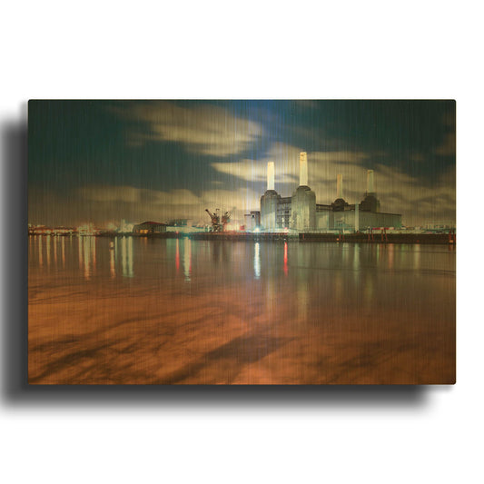 'Battersea Power Station At Night II' By Mark A Paulda Gold Metal Wall Art
