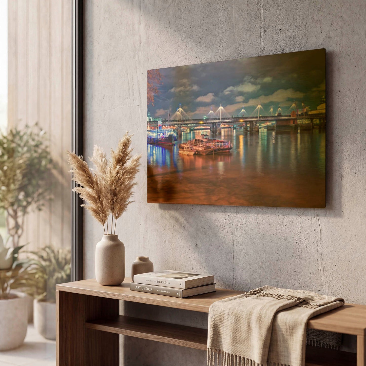 'Beautiful London Night Scene' By Mark A Paulda Gold Metal Wall Art