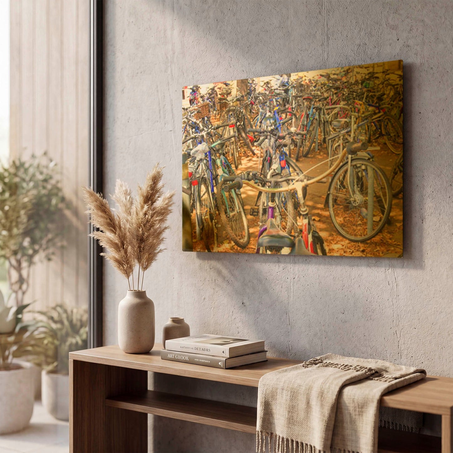 'Bicycle Parking' By Mark A Paulda Gold Metal Wall Art