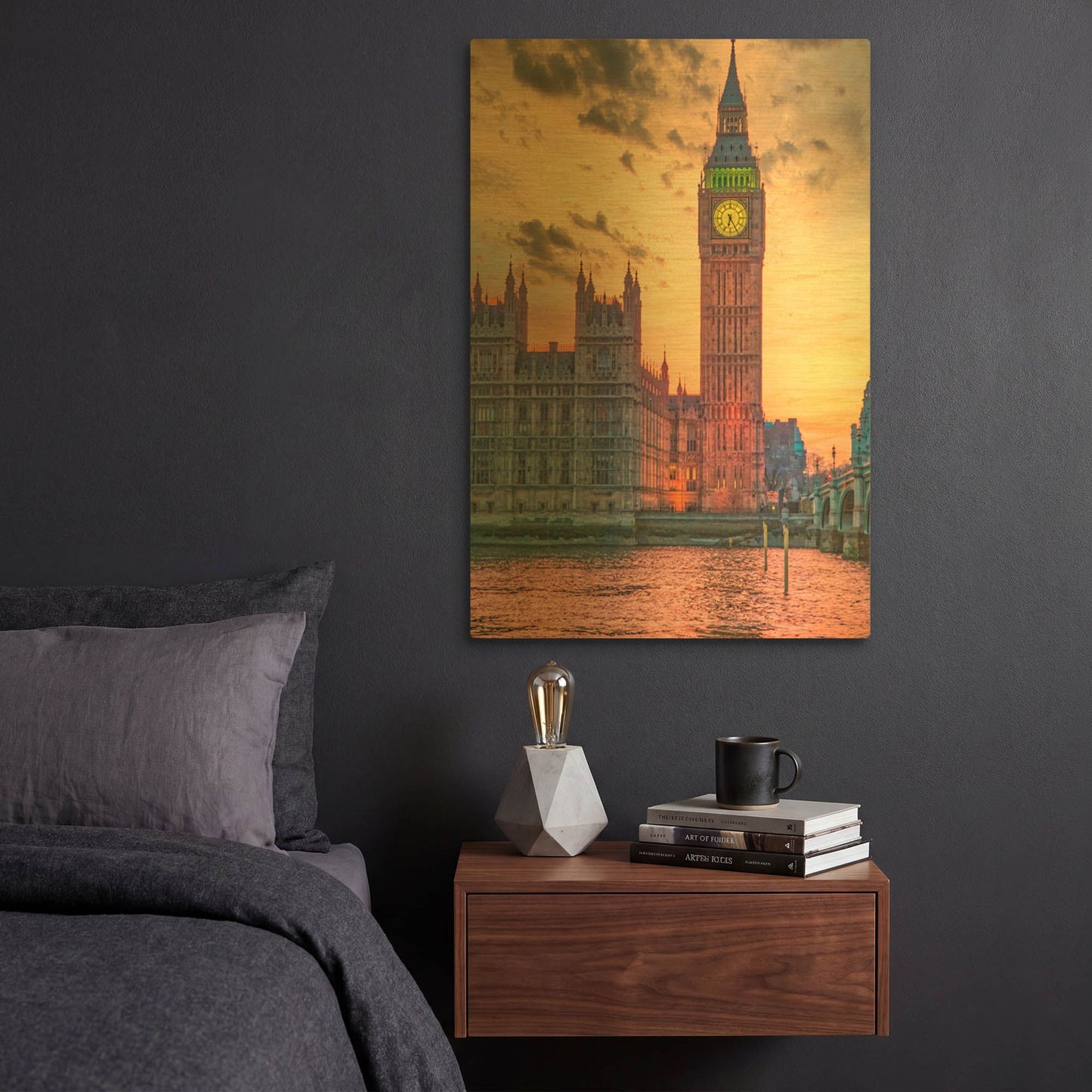 'Big Ben At Sunset III' By Mark A Paulda Gold Metal Wall Art