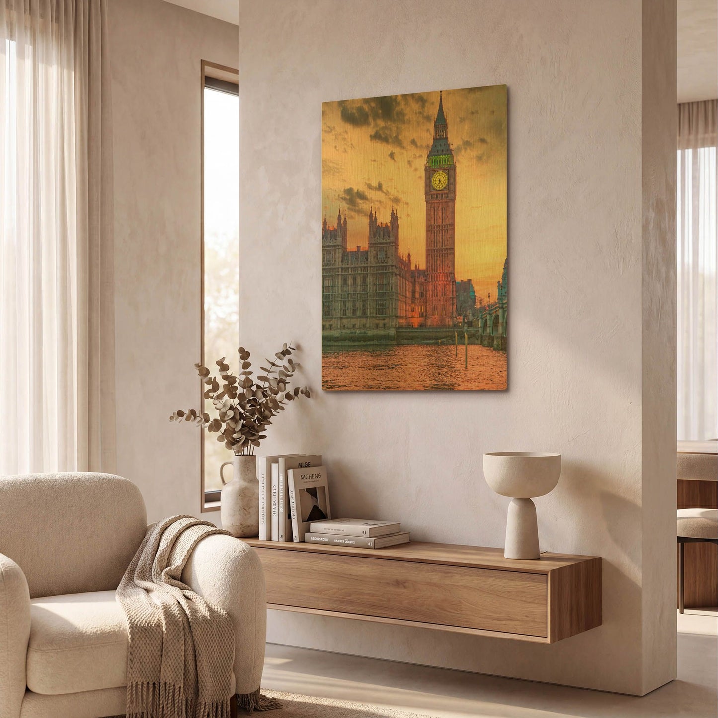 'Big Ben At Sunset III' By Mark A Paulda Gold Metal Wall Art