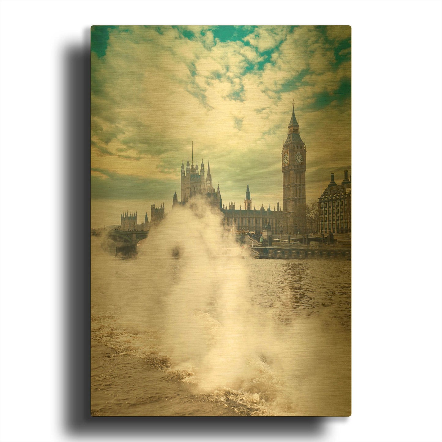'Big Ben Steam' By Mark A Paulda Gold Metal Wall Art