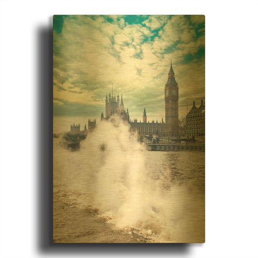 'Big Ben Steam' By Mark A Paulda Gold Metal Wall Art