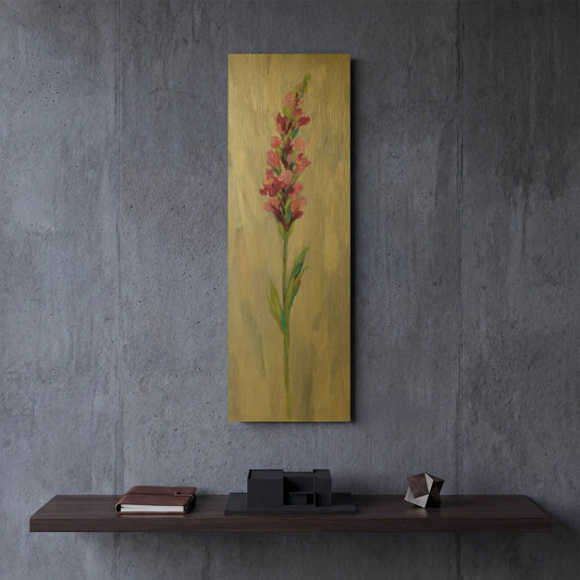 'Single Stem Flower IV' By Silvia Vassileva Gold Metal Wall Art