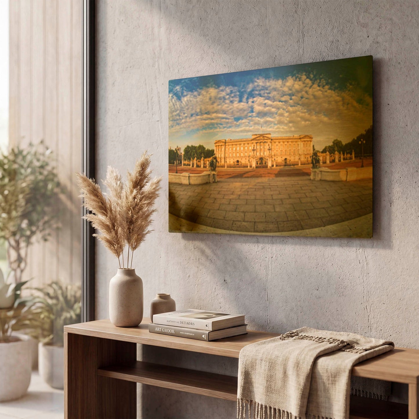 'Buckingham Palace Morning Glow' By Mark A Paulda Gold Metal Wall Art