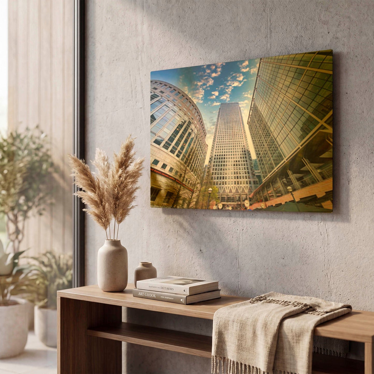 'Canary Wharf II' By Mark A Paulda Gold Metal Wall Art