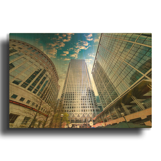 'Canary Wharf II' By Mark A Paulda Gold Metal Wall Art