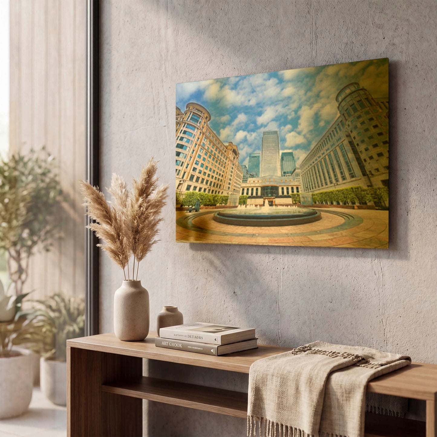 'Canary Wharf III' By Mark A Paulda Gold Metal Wall Art