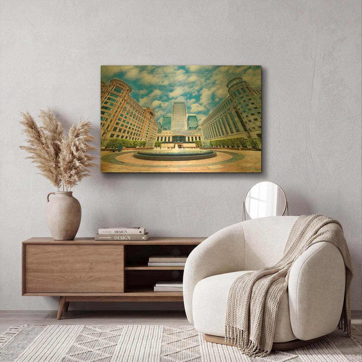 'Canary Wharf III' By Mark A Paulda Gold Metal Wall Art