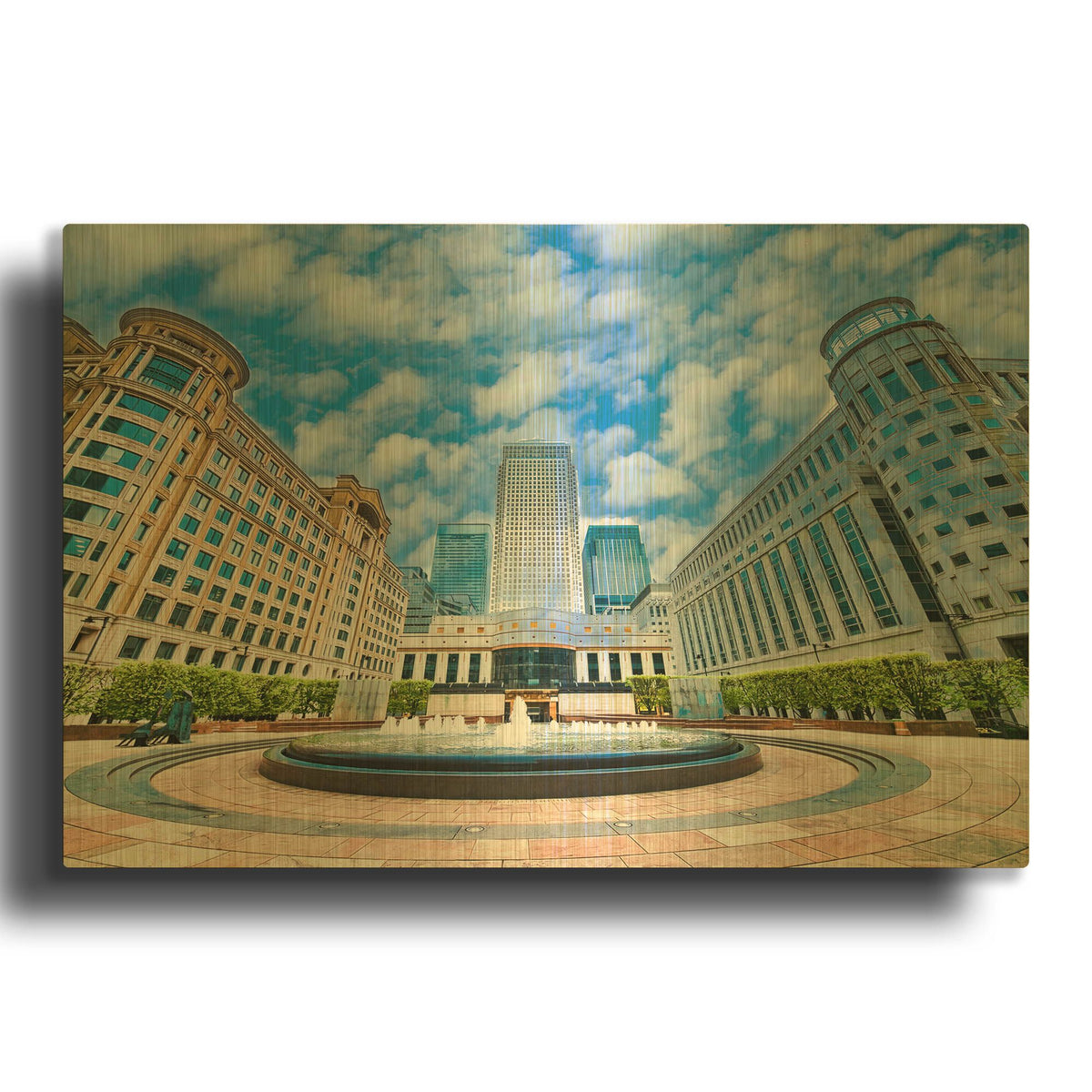 'Canary Wharf III' By Mark A Paulda Gold Metal Wall Art