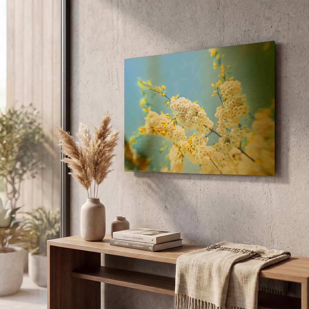 'Flowering Tree' By Mark A Paulda Gold Metal Wall Art
