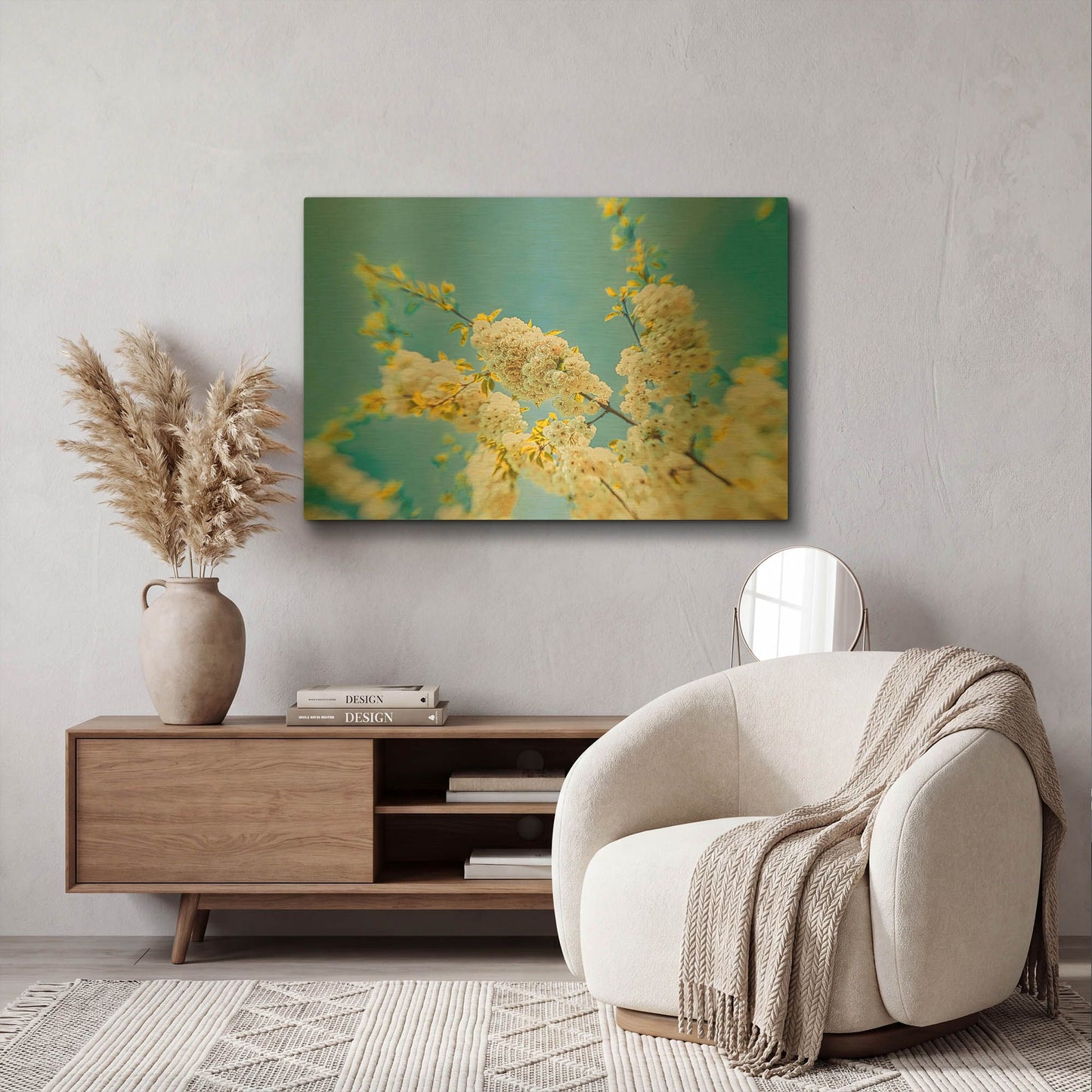 'Flowering Tree' By Mark A Paulda Gold Metal Wall Art