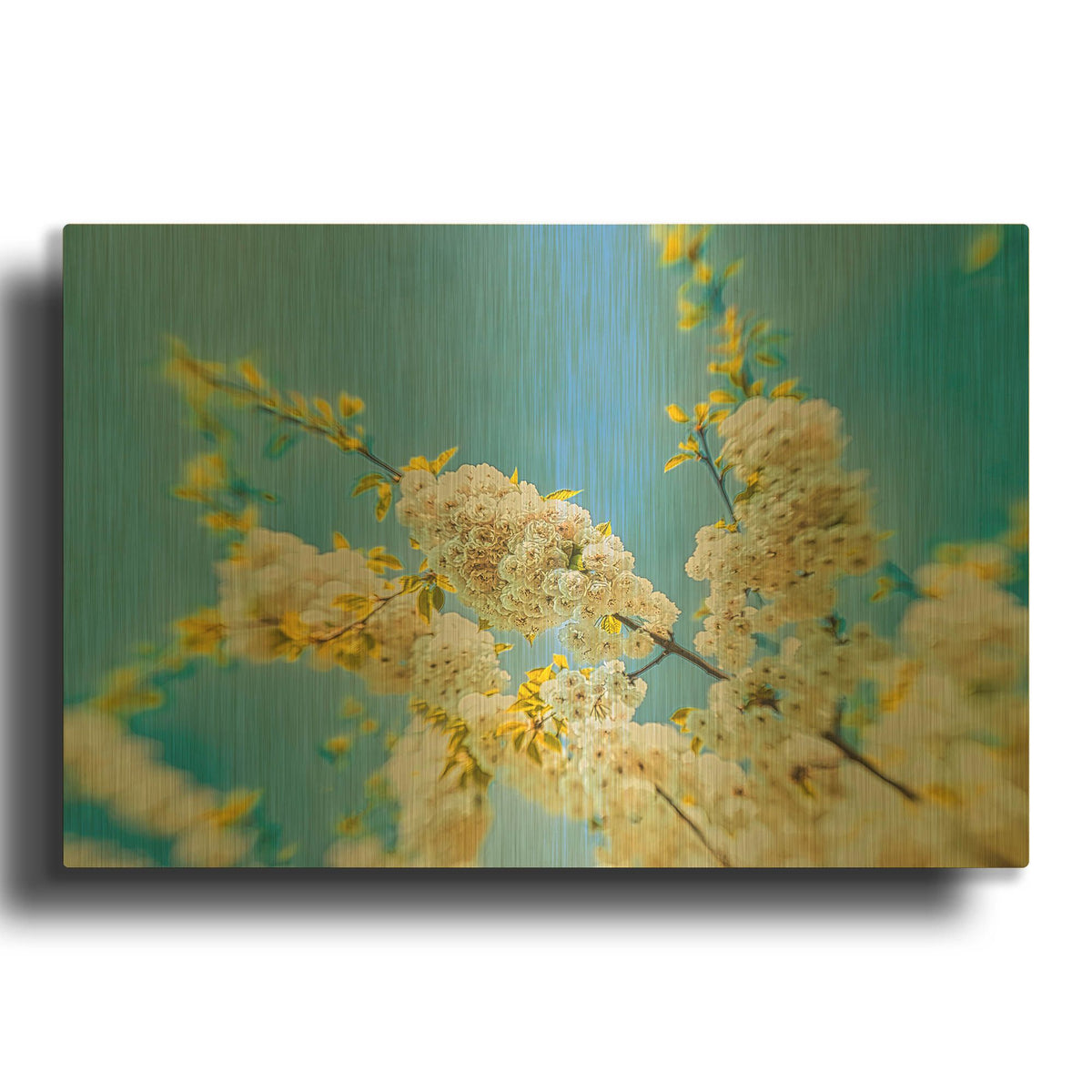 'Flowering Tree' By Mark A Paulda Gold Metal Wall Art