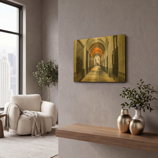 'Golden Tunnel' By Mark A Paulda Gold Metal Wall Art