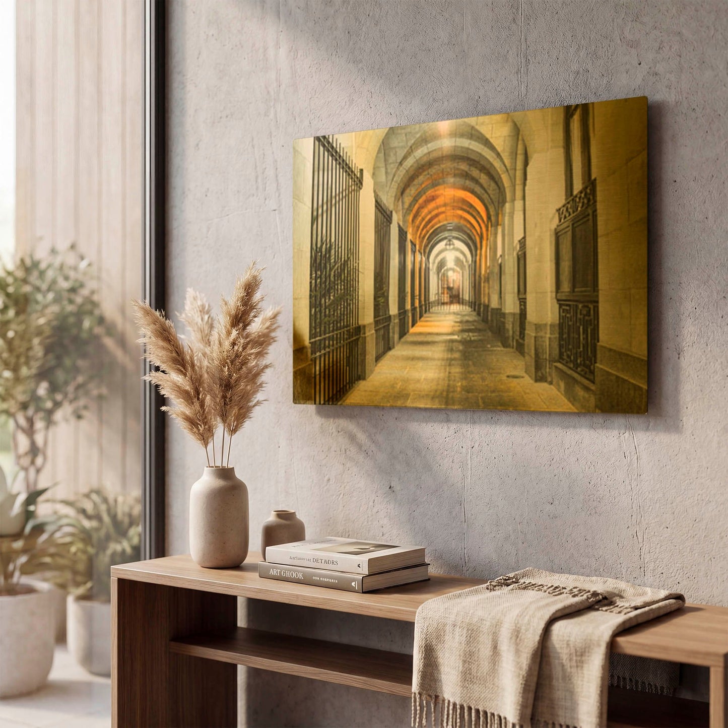 'Golden Tunnel' By Mark A Paulda Gold Metal Wall Art