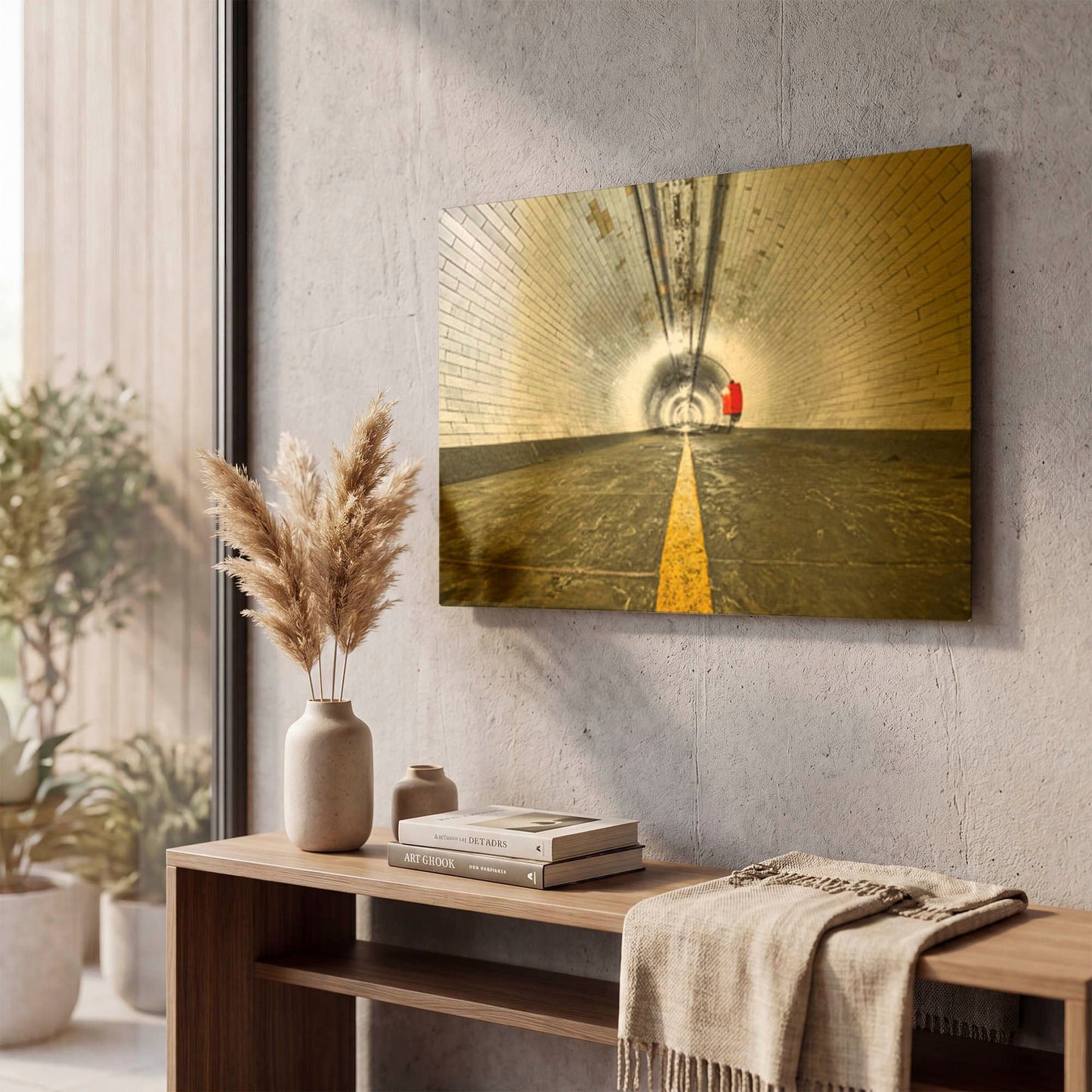 'Greenwich Foot Tunnel IX' By Mark A Paulda Gold Metal Wall Art