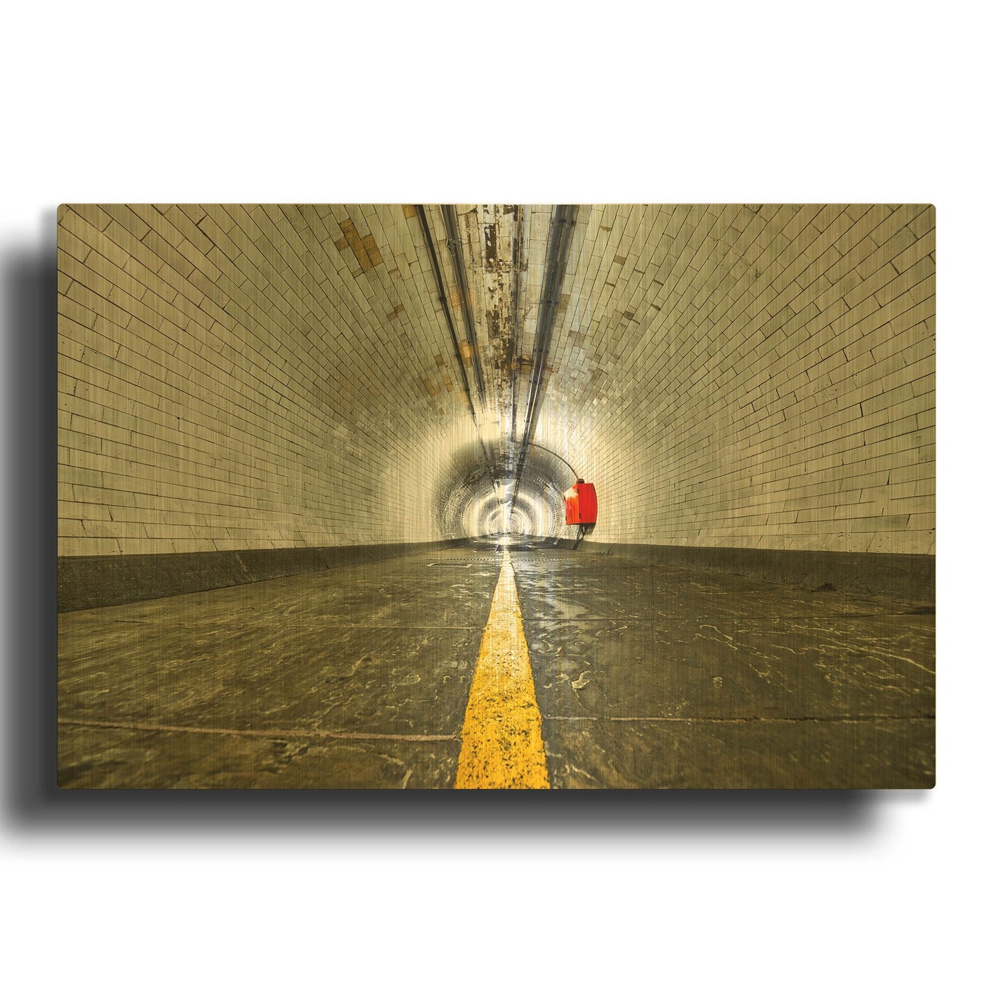 'Greenwich Foot Tunnel IX' By Mark A Paulda Gold Metal Wall Art