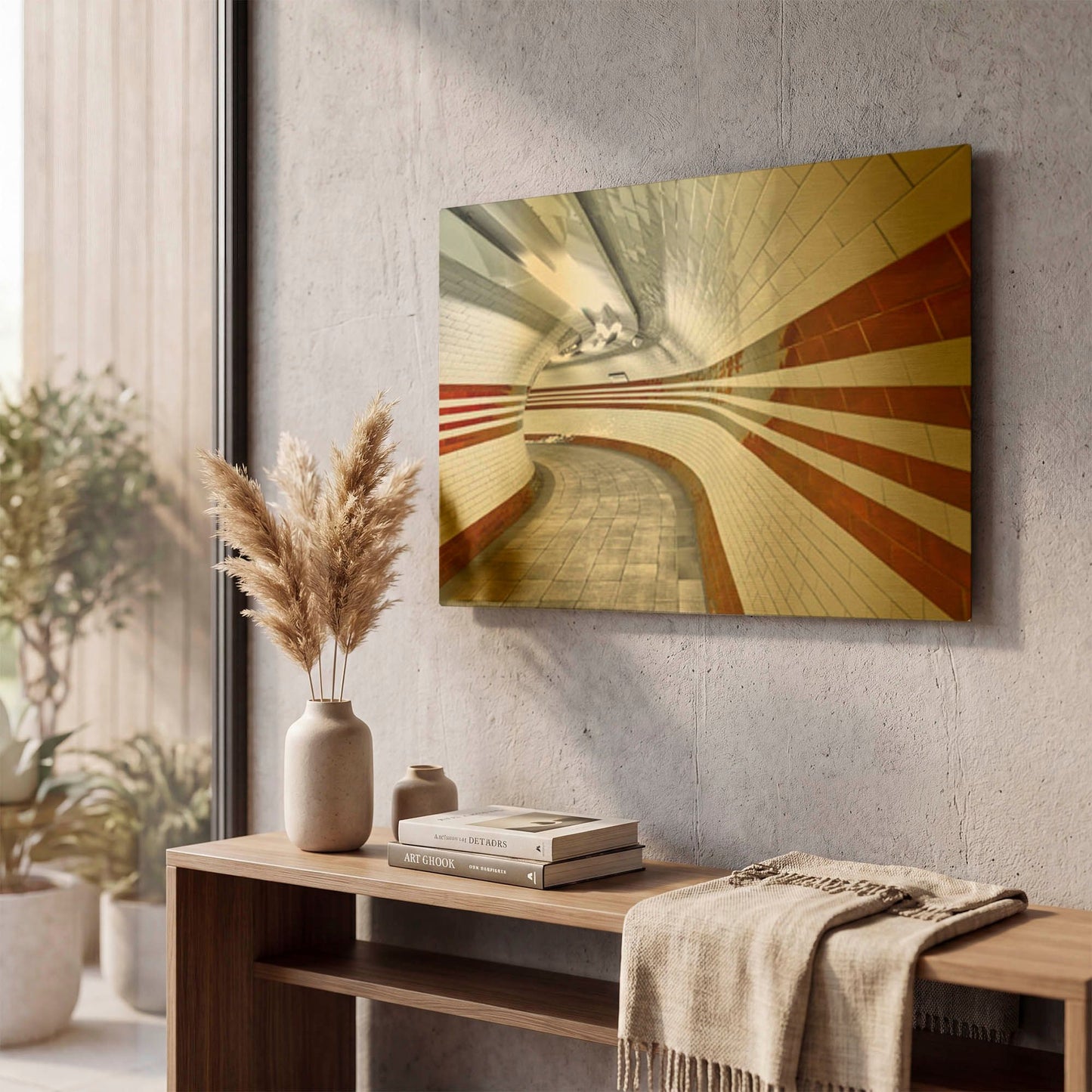 'Hampstead Underground Station Tunnel III' By Mark A Paulda Gold Metal Wall Art