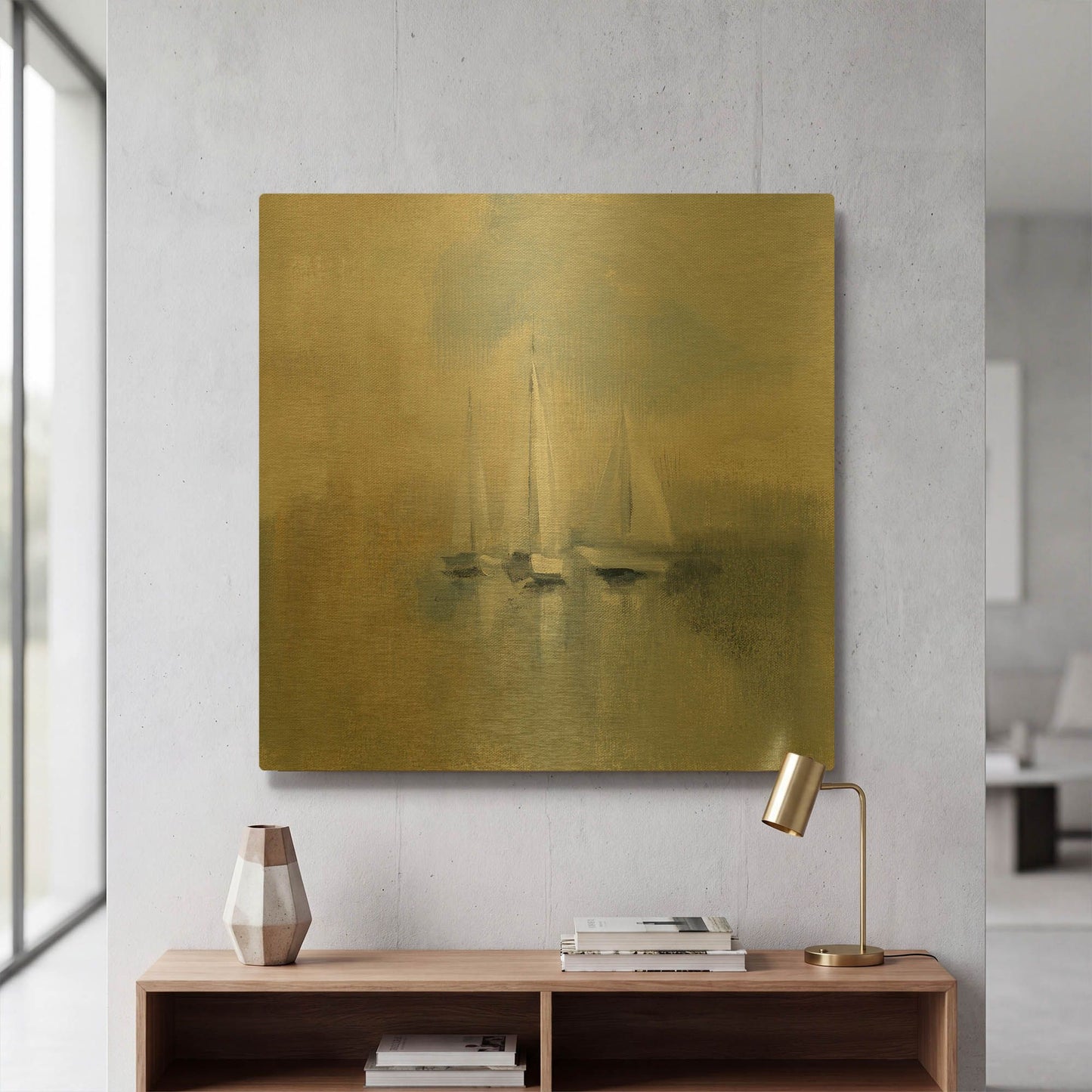 'Morning Sail I' By Silvia Vassileva Gold Metal Wall Art