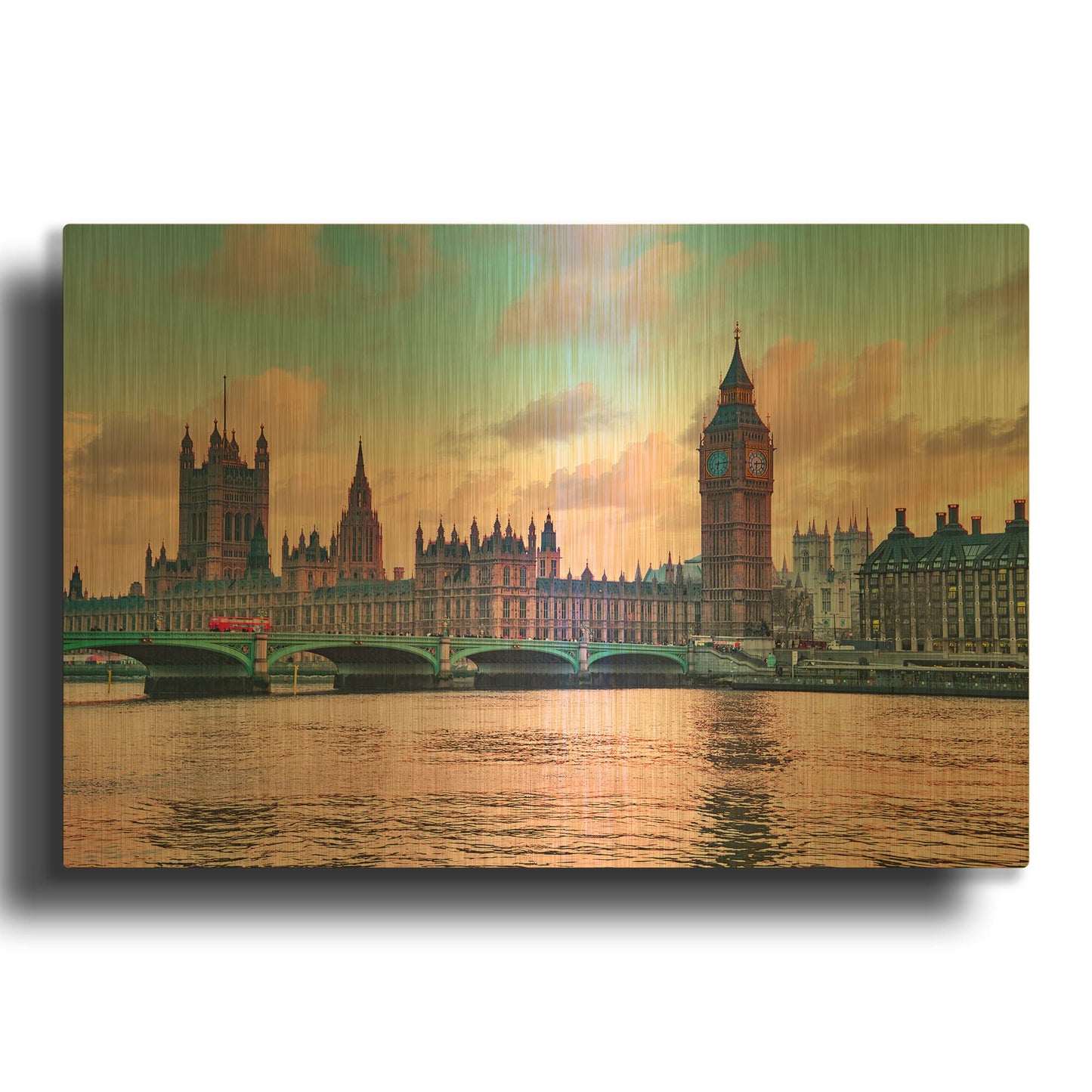 'Houses Of Parliament At Sunset' By Mark A Paulda Gold Metal Wall Art