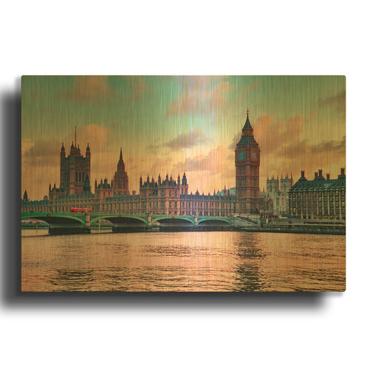 'Houses Of Parliament At Sunset' By Mark A Paulda Gold Metal Wall Art
