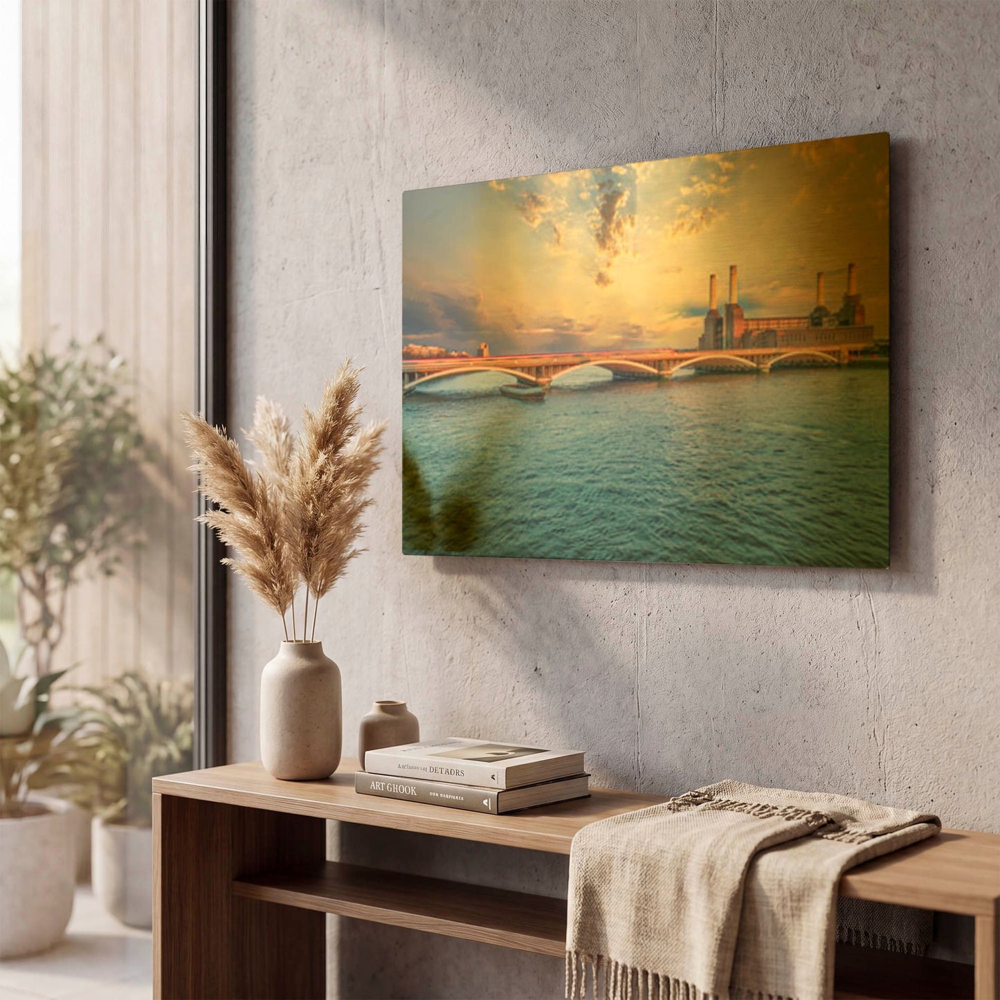 'Iconic Battersea Power Station During Sunset VI' By Mark A Paulda Gold Metal Wall Art