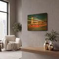 'Illuminated Big Ben And Traffic VI' By Mark A Paulda Gold Metal Wall Art