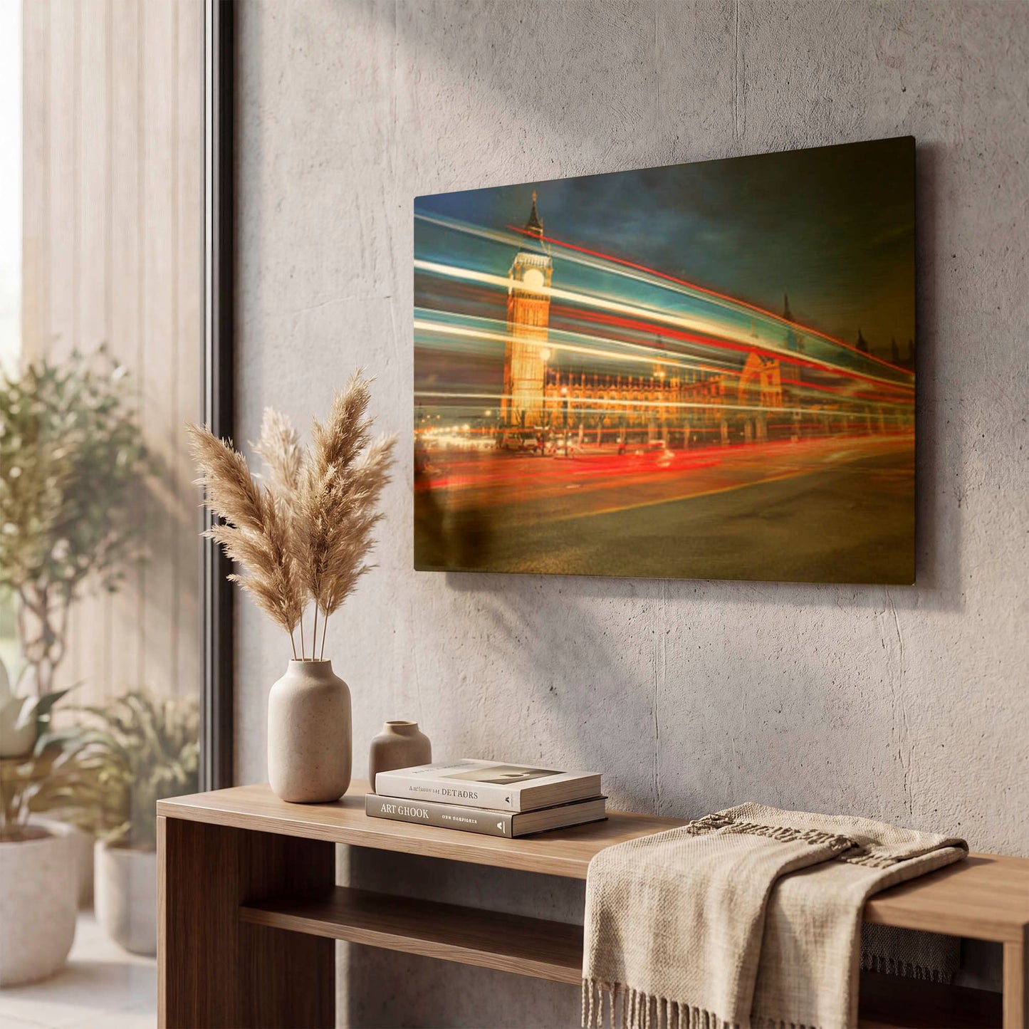 'Illuminated Big Ben And Traffic VI' By Mark A Paulda Gold Metal Wall Art