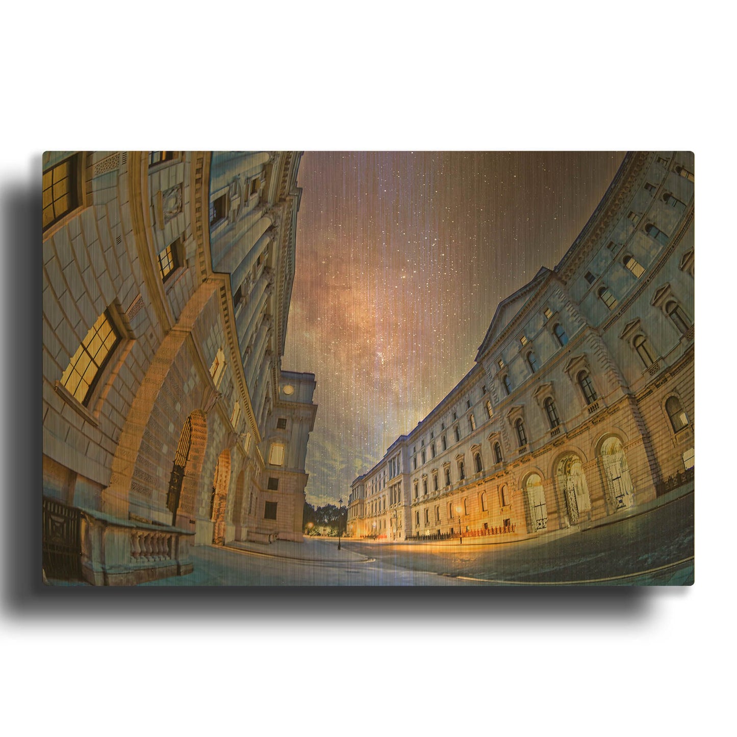 'Illuminated Whitehall' By Mark A Paulda Gold Metal Wall Art