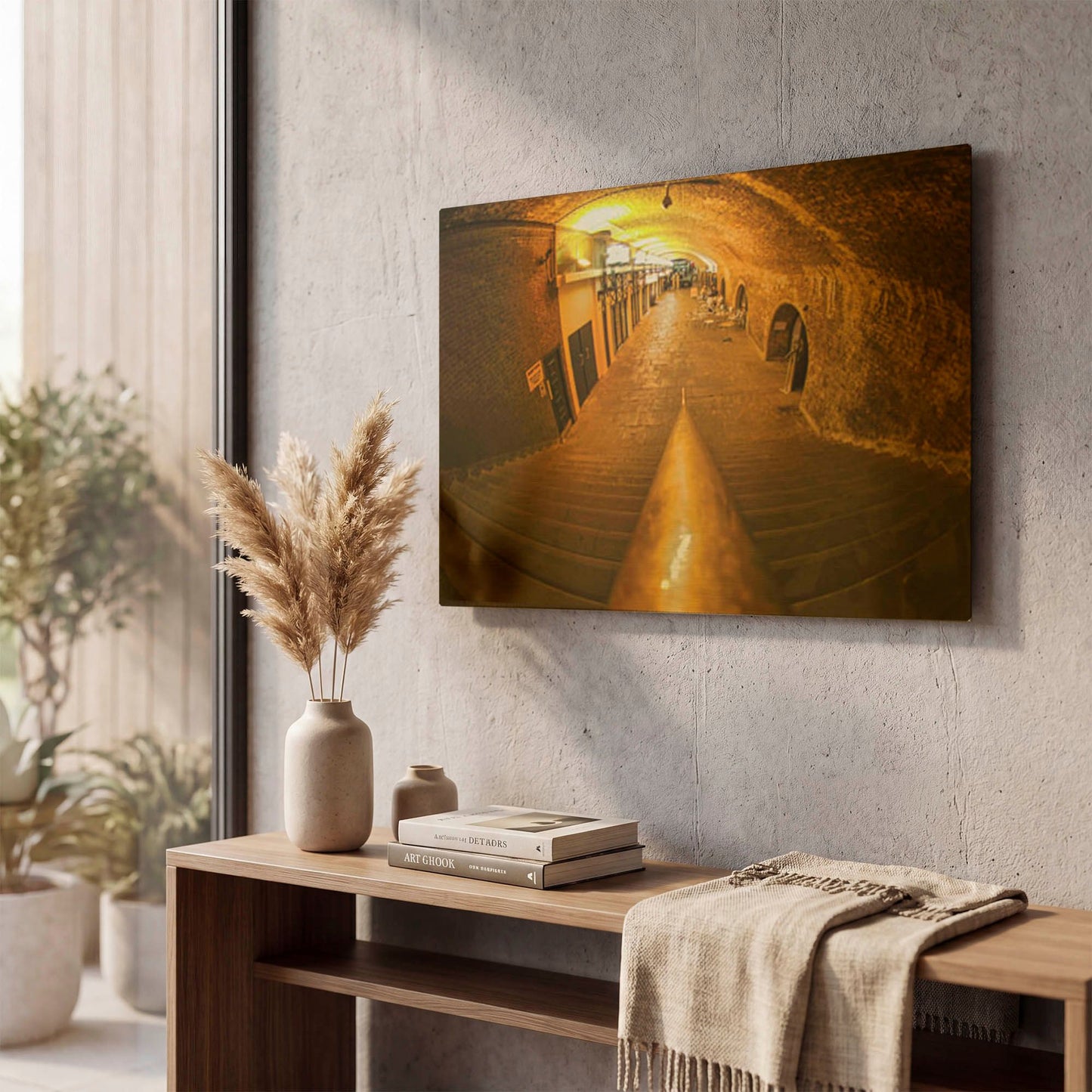 'Into The Tunnel' By Mark A Paulda Gold Metal Wall Art