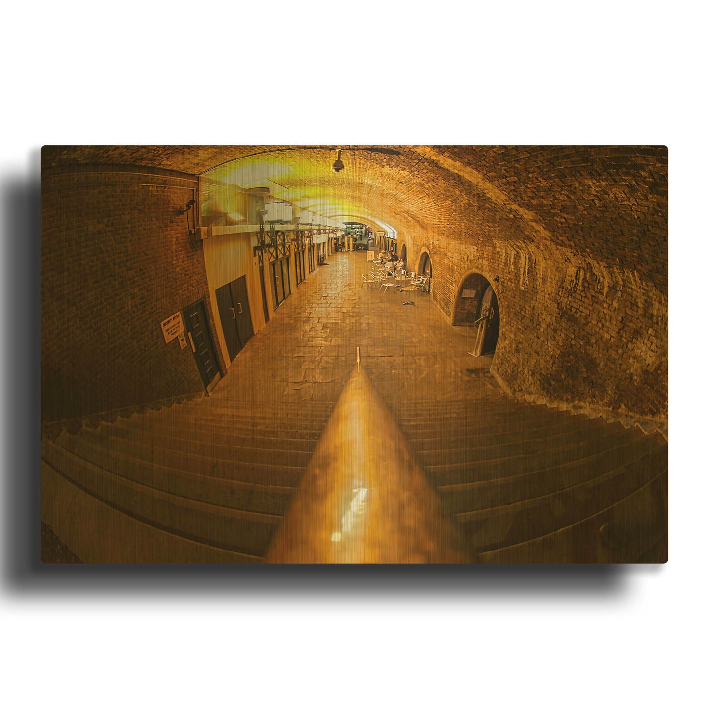 'Into The Tunnel' By Mark A Paulda Gold Metal Wall Art