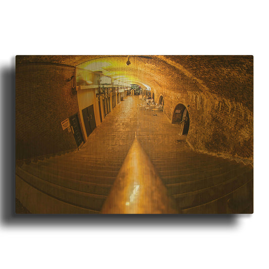 'Into The Tunnel' By Mark A Paulda Gold Metal Wall Art