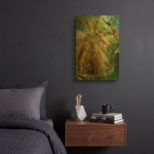 'London Neighborhood Church' By Mark A Paulda Gold Metal Wall Art