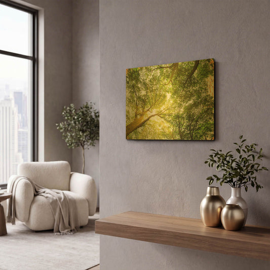 'London Treetops II' By Mark A Paulda Gold Metal Wall Art