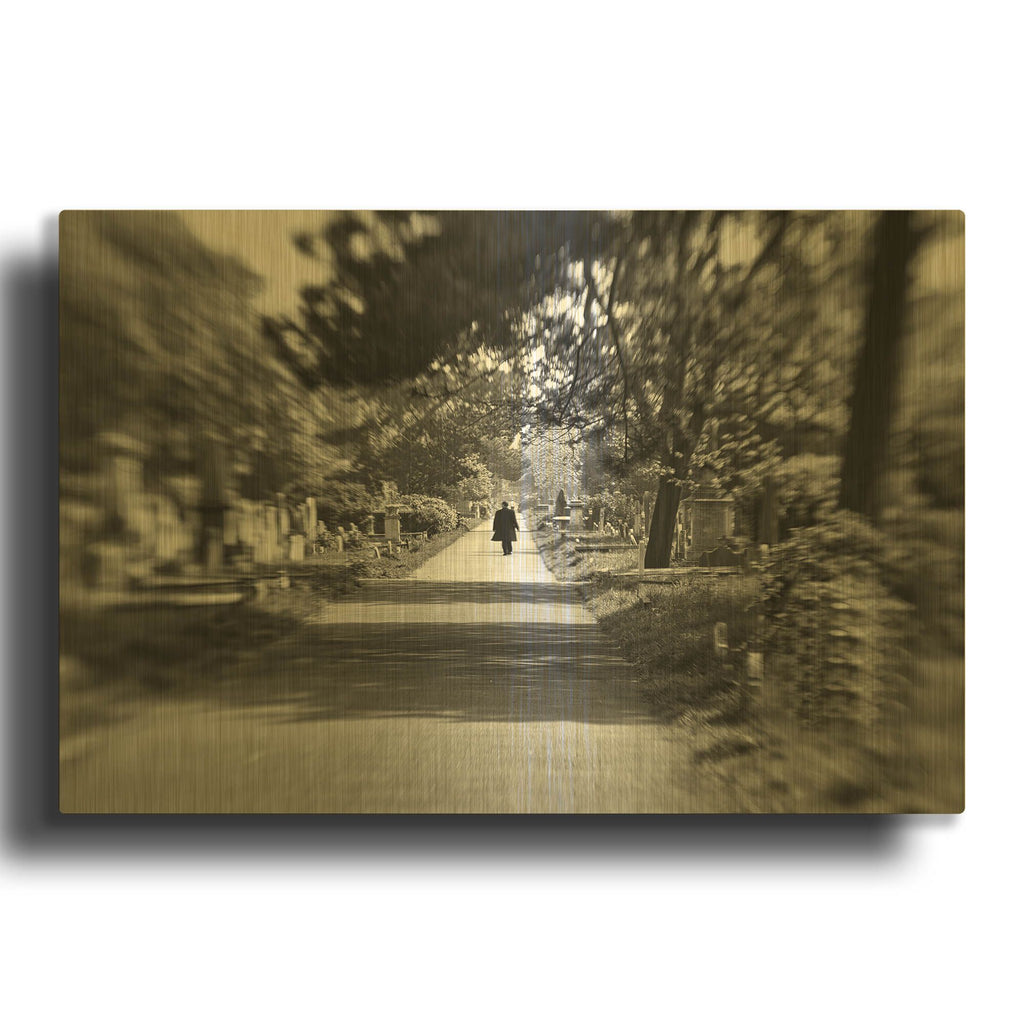'London Walk' By Mark A Paulda Gold Metal Wall Art