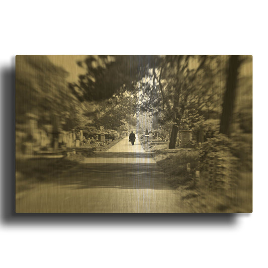 'London Walk' By Mark A Paulda Gold Metal Wall Art