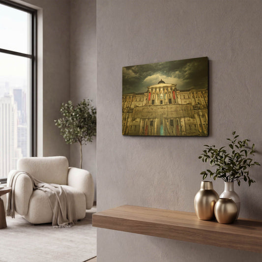 'National Gallery Illuminated' By Mark A Paulda Gold Metal Wall Art