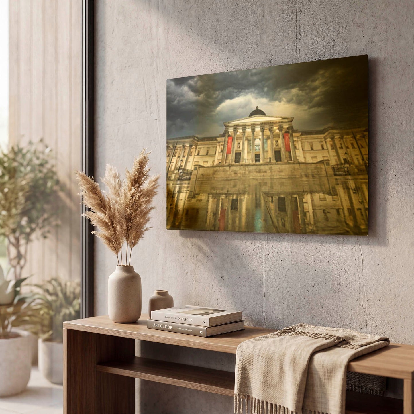'National Gallery Illuminated' By Mark A Paulda Gold Metal Wall Art