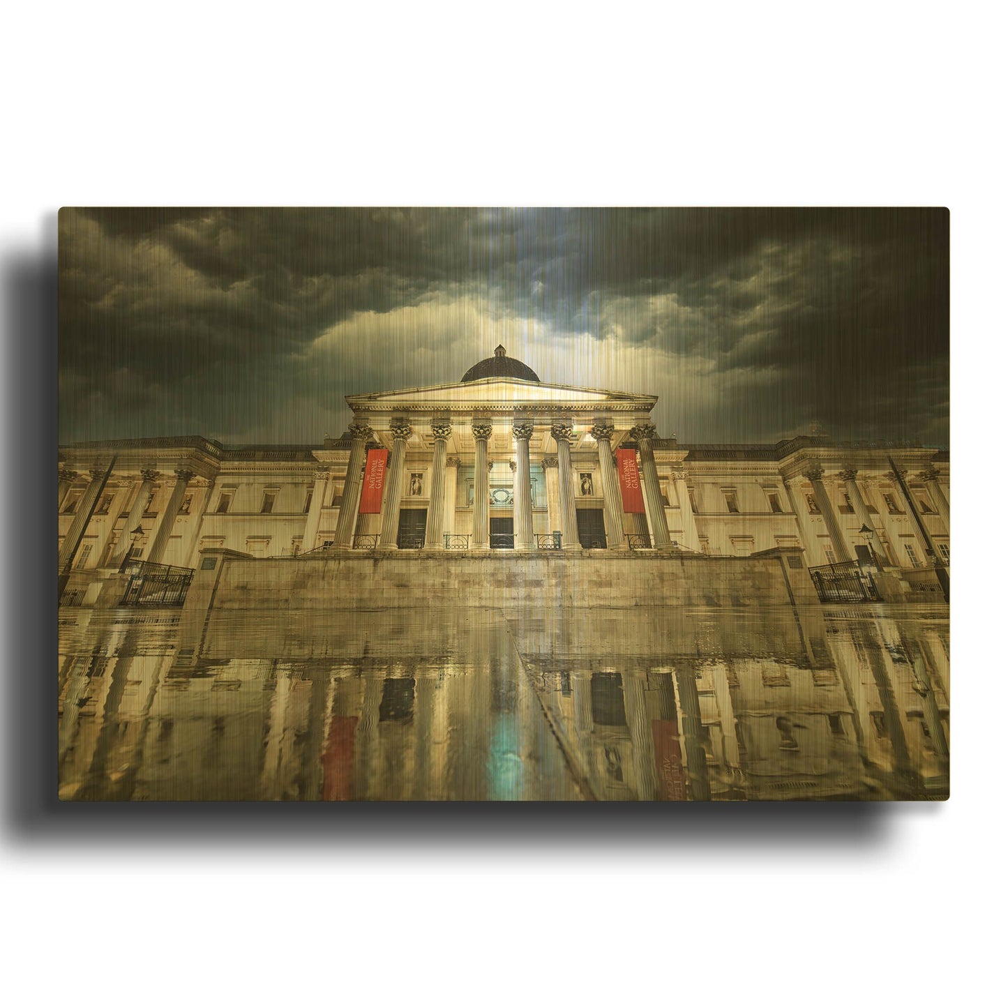 'National Gallery Illuminated' By Mark A Paulda Gold Metal Wall Art